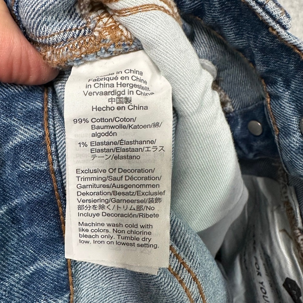 Madewell Stretch Denim A-Line Button Fly Mini Skirt Size 23 Blue - Picture 9 of 9